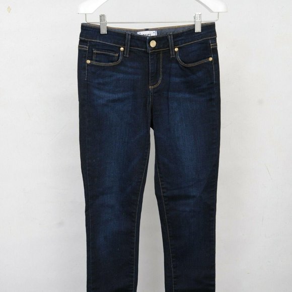 Paige Denim Co Skyline Skinny Dark Wash Low Rise Stretch Jeans Womens 27 Casual - Picture 1 of 4